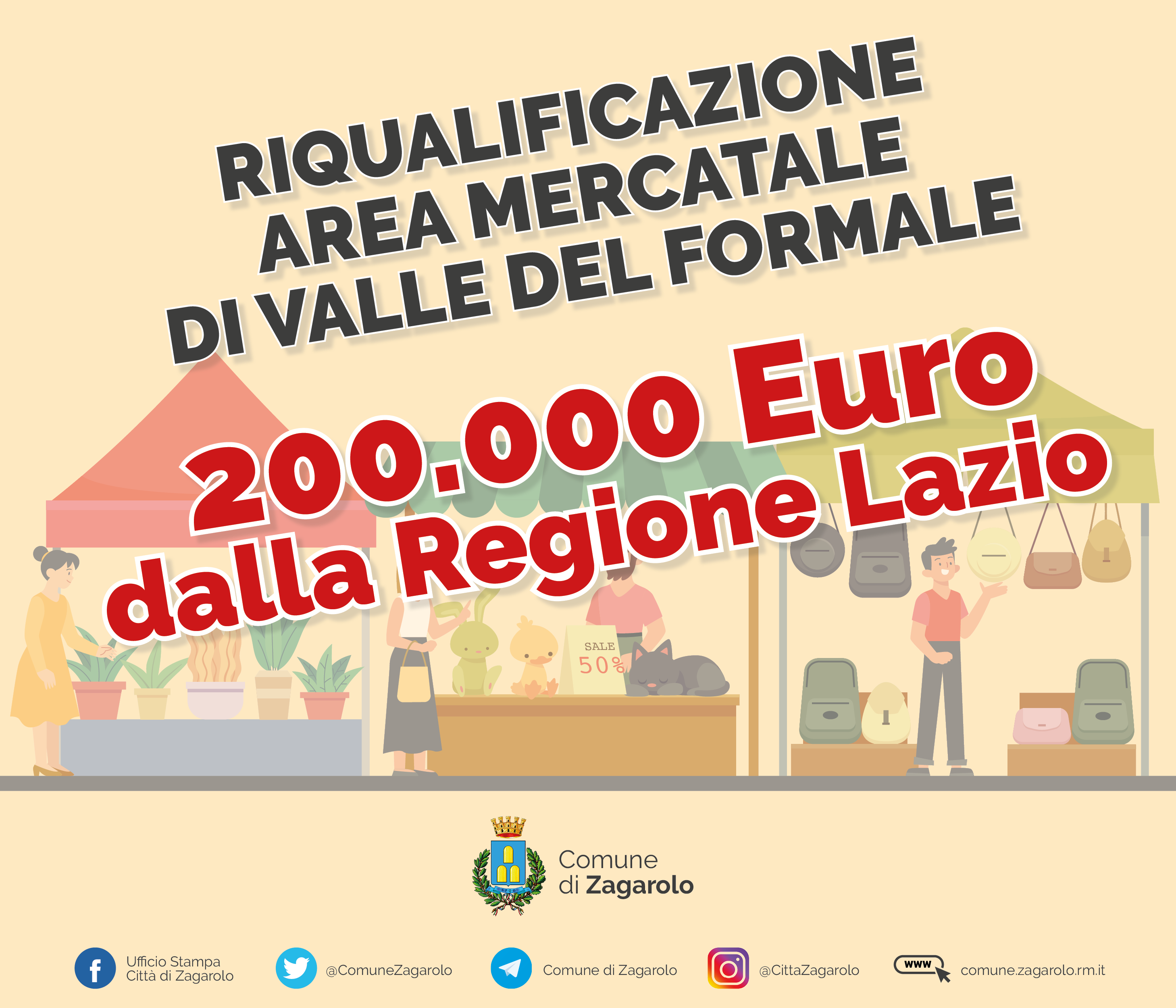 AREA MERCATALE DI VALLE DEL FORMALE, IN ARRIVO 200.000 EURO DALLA REGIONE LAZIO